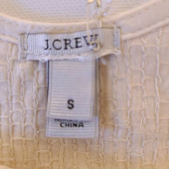 NWT J Crew Womens Sleeveless Tank Top Sequin Cotton Cream Small - Picture 4 of 12
